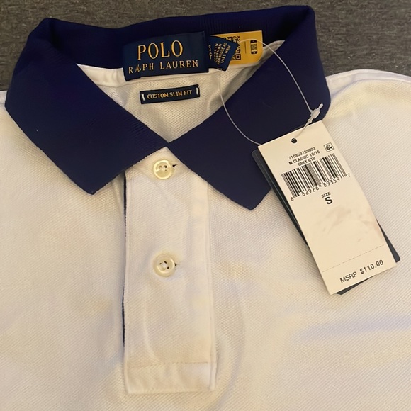 Mens white Polo shirt, (New) - Picture 2 of 3